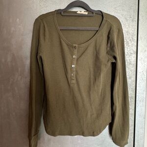 Madewell Green Button Down Shirt Fitted Style